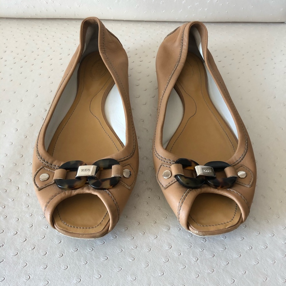 Tod’s Peep Toe Flats